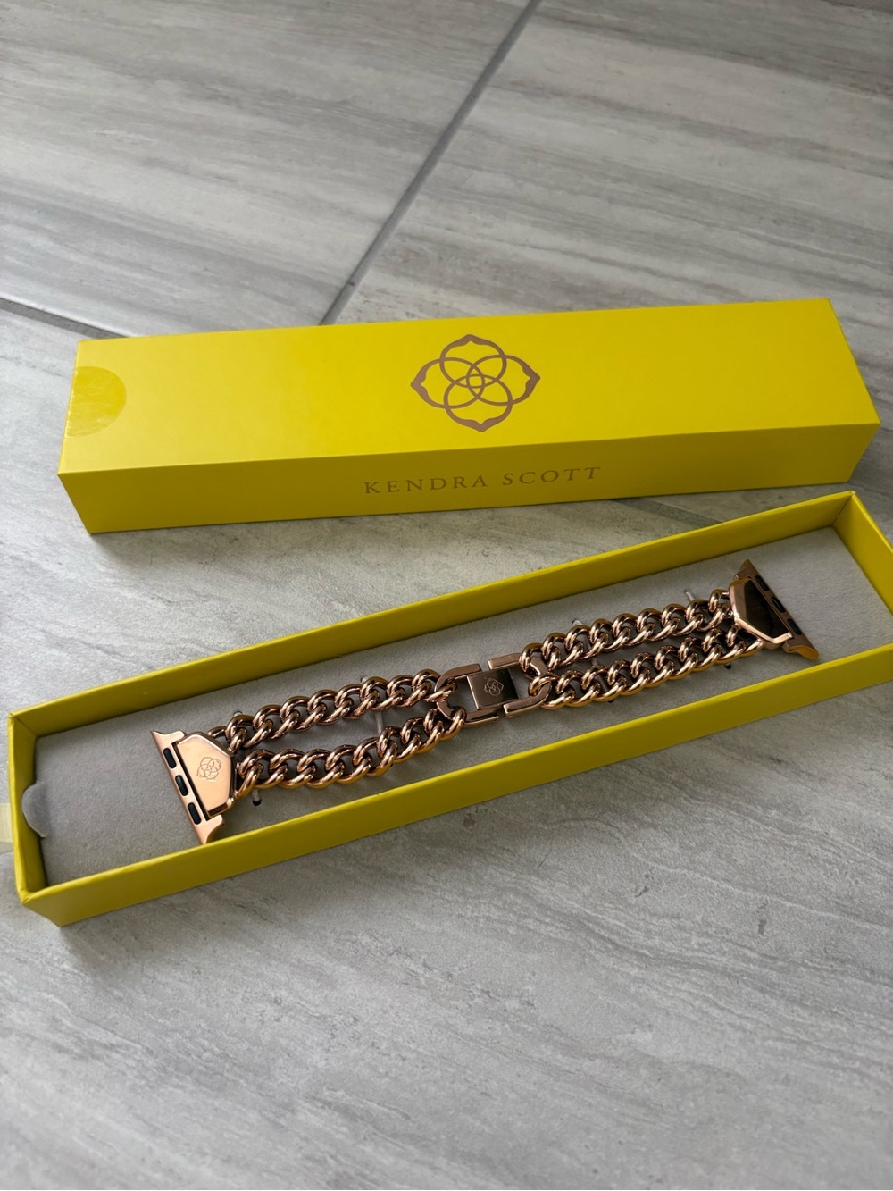 Kendra Scott Double Chain Apple Watch Band in Rose Gold Tone Stainless Steel
